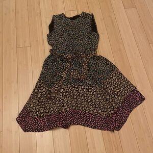 Rebecca Taylor Floral Print Sleeveless Dress With Belt